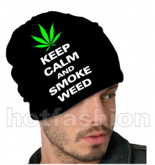 Caciula/Fes HOT FASHION, KEEP CALM AND SMOKE WEED, UNISEX, 100% EXCLUSIV ! foto