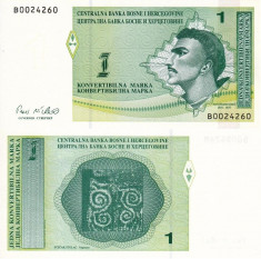 BOSNIA-HERTEGOVINA 1 marka 1998 UNC!!! foto