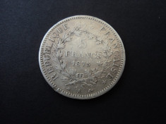 M. 5 francs / franci 1875 Franta, argint foto