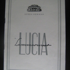 Program Opera Romana - Lucia di Lammermoor (23 noiembrie 1985) / regia Ion Constantinescu