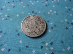 M. 1 franc 1876 Elvetia, nr 2, argint foto