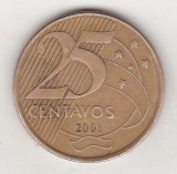 Bnk mnd Brazilia 25 centavos 2001 , personalitati, America Centrala si de Sud