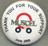 1796 INSIGNA TEMATICA AUTOMOBILISTICA -MUSCEL - THANK YOU FOR YOUR SUPPORT -JUNE 2008 -starea care se vede