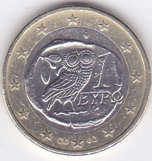 Moneda Grecia 1 Euro 2002 - KM#187 XF foto