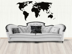 World Map_Tatuaj De Perete_Sticker Decorativ_WALL-003-Dimensiune: 40 cm. X 20.8 cm. - Orice culoare, Orice dimensiune foto