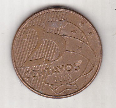 bnk mnd Brazilia 25 centavos 2008 , personalitati foto