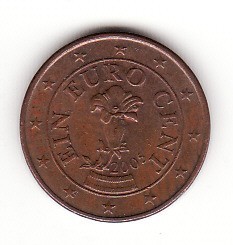 Austria 1 eurocent 2005 foto