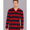 Pulover Lacoste Cotton Jersey Bar Stripe V-Neck Sweater|100% original|Livr. din SUA in cca 10 zile