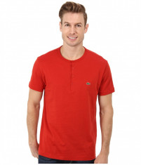 barbati Lacoste S/S Pima Cotton Henley T-Shirt | 100% original | Livrare cca 10 zile lucratoare | Aducem pe comanda orice produs din SUA foto