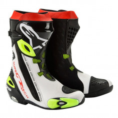 Cizme Strada Alpinestars Racing Supertech R Black/White/Yellow foto