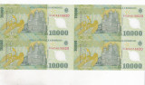 Bnk sc 10000 lei 2000 Isarescu - coala de 4 , certificat de autenticitate