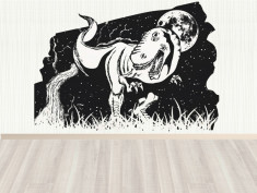 Dinozaur_Tatuaj De Perete_Sticker Decorativ_WALL-025-Dimensiune: 35 cm. X 25.2 cm. - Orice culoare, Orice dimensiune foto