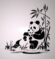 Panda_Tatuaj De Perete_Sticker Decorativ_WALL-019-Dimensiune: 35 cm. X 31.8 cm. - Orice culoare, Orice dimensiune foto