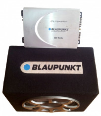 (Super Oferta) Sistem audio auto: Subwoofer Blaupunkt + Amplificator Blaupunkt + Radio Mp3 Player Elta + Cabluri foto