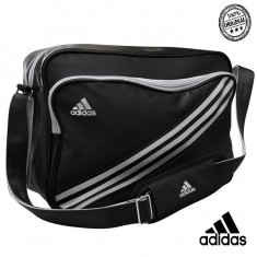 Geanta Adidas 3 Stripes Enamel Messenger Bag Neagra , Originala , Noua - Import Anglia - Dimensiuni 29 cm x Length: 41 cm x Width: 14 cm foto