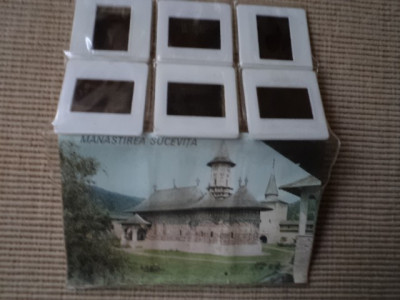 manastirea sucevita set 6 diapozitive diapozitiv diacolor publiturism RSR 1969 foto