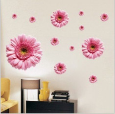 Sticker - autocolant decorativ pentru perete model crizanteme roz foto