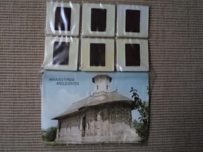 manastirea moldovita set 6 diapozitive diapozitiv imagini diacolor RSR 1969 foto