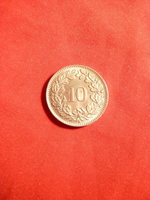 Moneda 10 rap. 1926 Elvetia , Cu-Ni , cal.NC foto