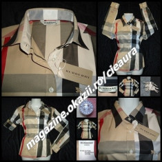 CAMASA DAMA FIRMA BURBERRY LONDON SLIM FIT CAMBRATA MULATA PENSE MANECA LUNGA IMPRIMEU SUPRADIMENSIONAT LUPA 100% BUMBAC COLECTIE NOUA CAMASI FEMEI foto