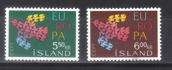 ISLANDA 1961, EUROPA CEPT, serie neuzata, MNH