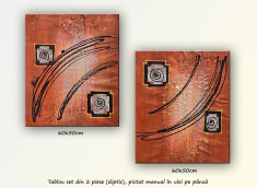 Tablou Abstract diptic 6 - tablou set 2 piese 60x50cm foto