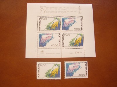 Portugalia 1978 aniv. decl. drepturile omului MI 1422-1423 + bl.24 foto