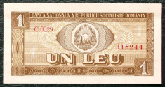 ROMANIA 1 LEU 1966 SERIA 318244 UNC ** foto