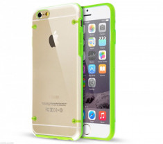 Husa iPhone 6 silicon bumper verde folie protectie display gratis foto