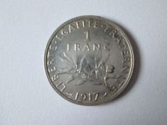 1 FRANC 1917 ARGINT foto