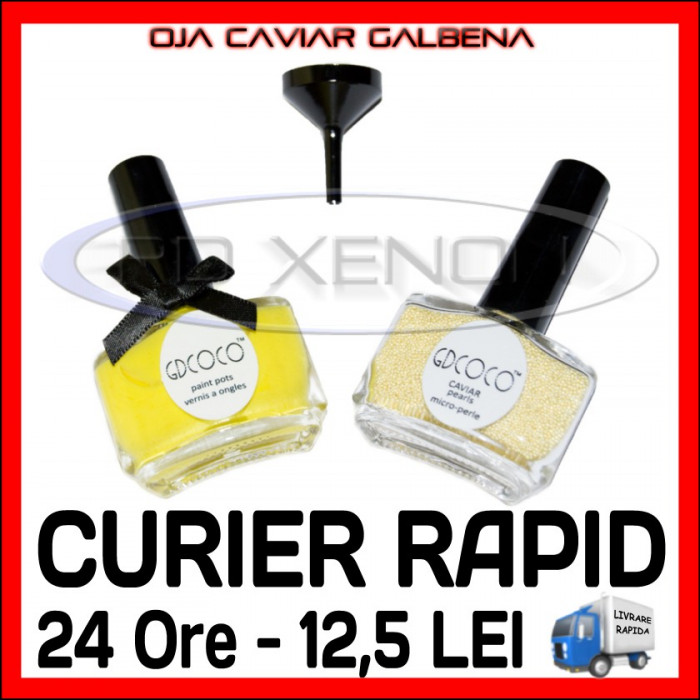 SET OJA GALBENA CU PERLE CAVIAR COCO - MANICHIURA UNGHII - PRET MINIM