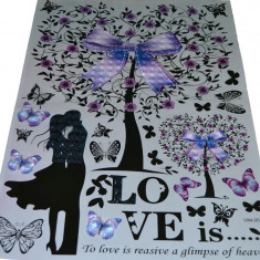 Sticker decorativ perete flori LOVE foto