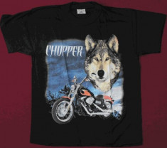 Tricou Chopper cu lup ,marimi de adulti si de copii,inclusiv XXXL foto