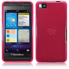 Husa Blackberry Z10 Protectie spate gel TPU roz + 3 X Folie protectie ecran foto