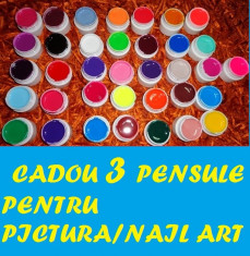 Kit Set Gel 36 Color Geluri Colorate 5ML (8G) GD COCO+ CADOU 3 PENSULE PENTRU PICTURA/NAIL ART foto