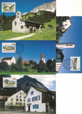 !!! LIECHTENSTEIN - LOT 4 ILUSTRATE MAXIME PEISAJE RURALE 2001 foto