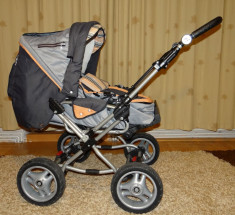 Carucior Hartan 2 in 1 cu landou, reversibil, roti mari, import Germania, pentru 0-3 ani foto