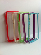 Bumper Apple Iphone 5/5s, silicon TPU, alb/rosu/albastru/mov/verde foto