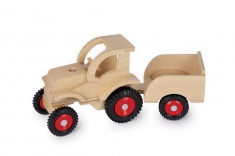 Tractor cu remorca din lemn si roti din plastic, Small Foot Company foto