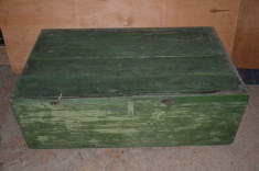 Lada de depozitare din lemn masiv; Cufar; Cutie din lemn; Lada scule foto