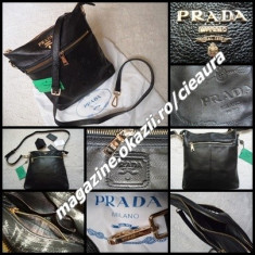 BORSETA BARBATEASCA UMAR SOLD firma brand PRADA MILANO made in ITALY ORIGINALA GEANTA BARBATI PIELE NATURALA NEAGRA 6 COMPARTIMENTE COLECTIE NOUA foto