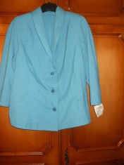 Costum/compleu dama 2 piese sacou + fusta BLEU marimea 56 II foto