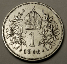 1 Coroana (Corona) 1916 - Austria - Argint foto