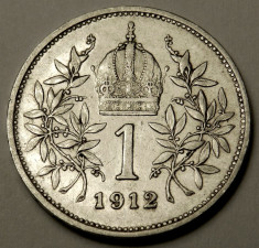 1 Coroana (Corona) 1912 - Austria - Argint foto