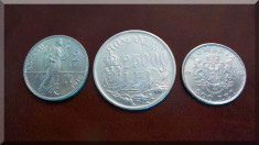 Lot / Set MONEDE ARGINT UNC: 2 lei 1914; 200 lei 1942; 25000 lei 1946 - Colectie 28,60 grame de la 99 lei! foto