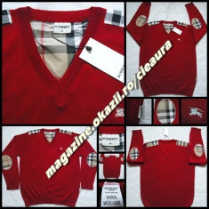 PULOVER 4XL BARBATI BURGUNDY GEN FIRMA BURBERRY made ENGLAND ANCHIOR 100% LANA foto