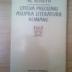 h4 Cateva precizari asupra literaturii romane - Al. Rosetti