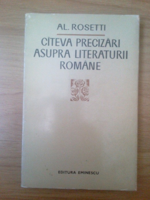 h4 Cateva precizari asupra literaturii romane - Al. Rosetti