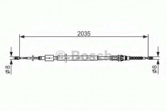 Cablu, frana de parcare PEUGEOT 307 1.6 16V - BOSCH 1 987 477 598 foto