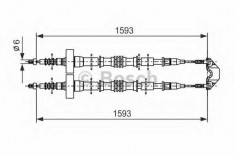 Cablu, frana de parcare OPEL ASTRA G limuzina (F69_) 2.0 16V 100 kw (136 cp) - BOSCH 1 987 477 527 foto